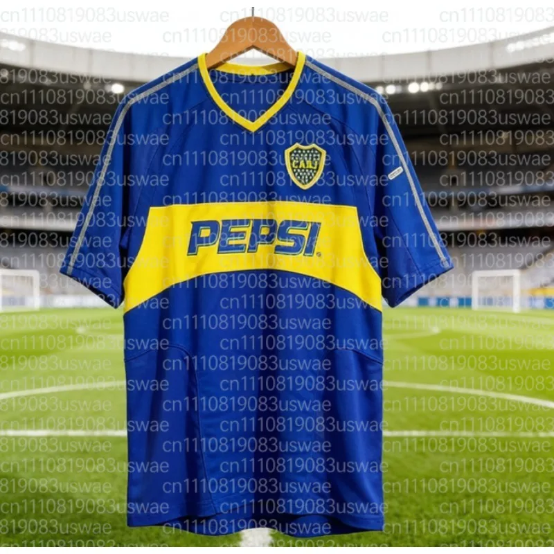 Camisa de Futebol Estilo Retrô Impressa em 3D do Boca Juniors, Amada pelos Fãs, Tamanho 10, Camisa de Futebol Ricardel de Manga Curta para Homens