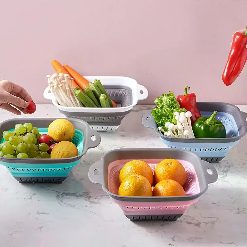 /TPz/Kitchen Colander Set With Food Safe Material And Fast Drainage Perfect For Washing Fruits Vegetables Home Use Collapsible