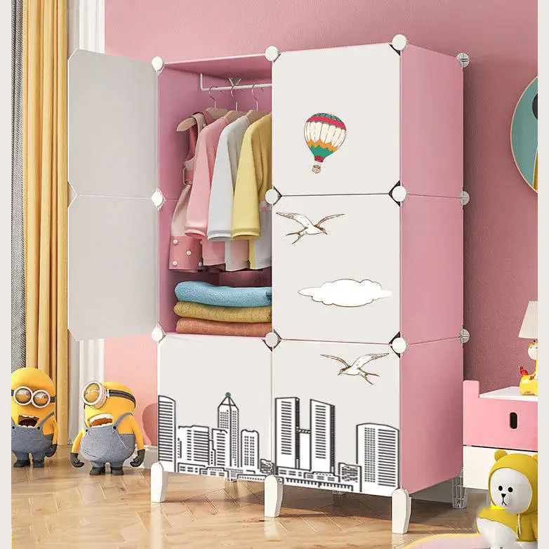 

Plastic Storage Wardrobe Bedroom Partitions Organizer Clothes Cabinet Open Display Wardrobe Modern Guarda Roupa Hotel Furniture