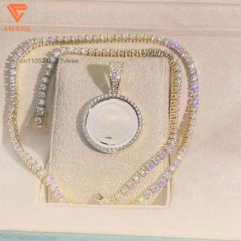 Hip Hop Jewelry Pendant Diamond Moissanite Tennis Chain Custom Picture Jewelry Photo Pendant Necklace