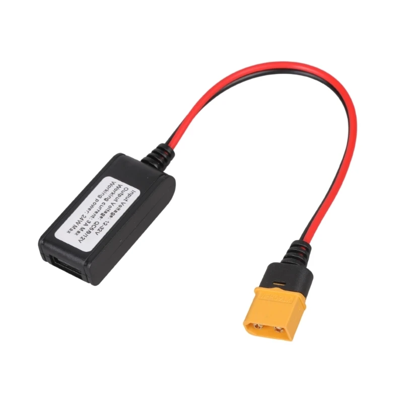 U55C 24cm XT60 Male To USB Female QC3 0 Charging Cable Cord For 12V 32V Battery