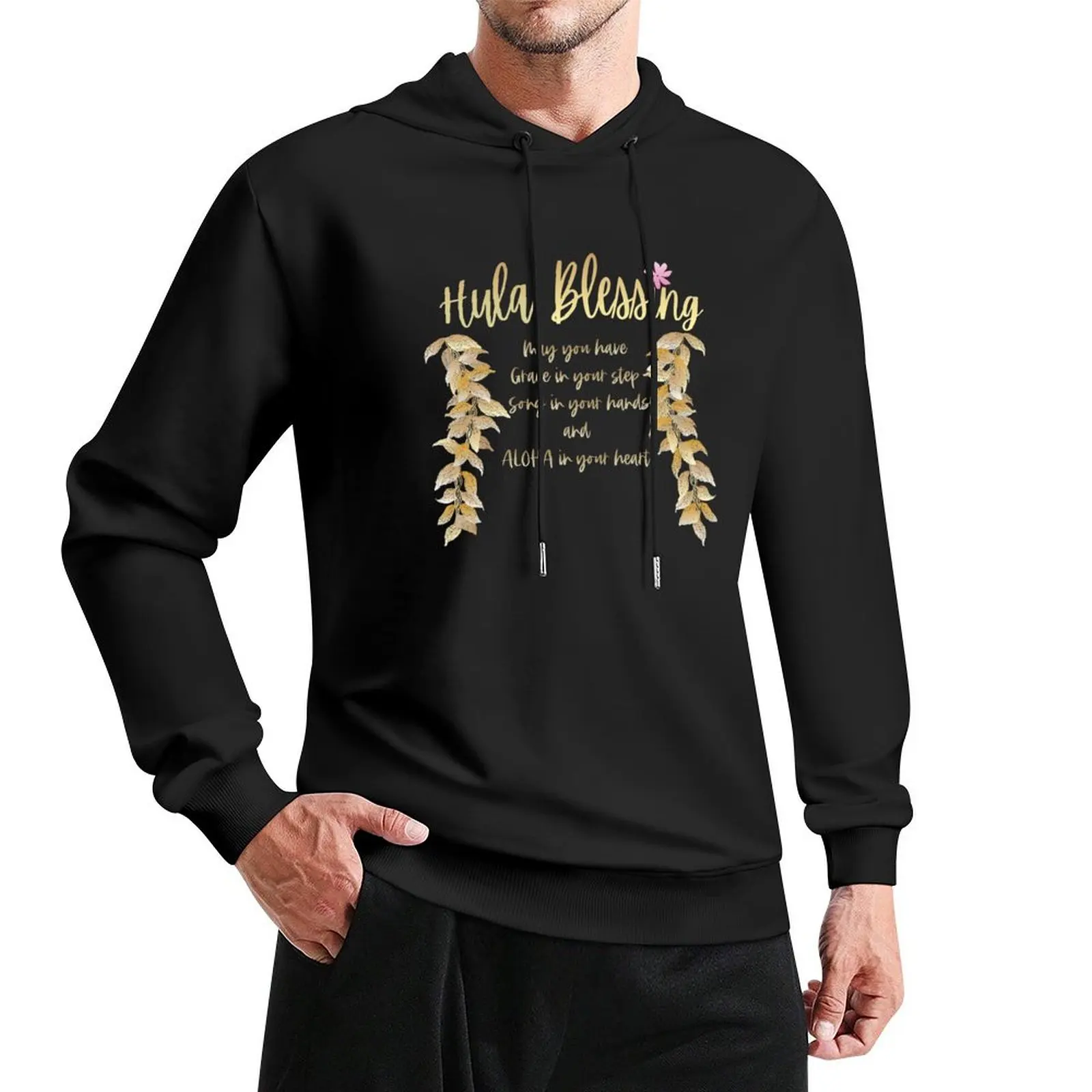 

Hula Blessing Tee Pullover Hoodie autumn men's sweat-shirt anime hoodie