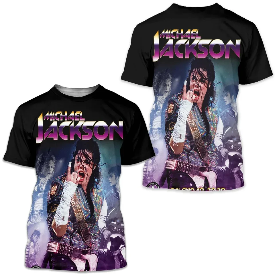 Michael Jackson 3D Print T-Shirt King of Pop Concert Graphic Short Sleeve Tee Casual Streetwear Men Women Fans 2026 Summer
