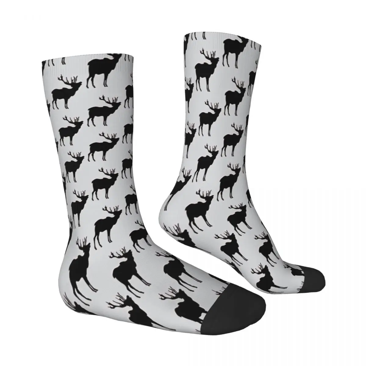 Elk Silhouette Socks Male Mens Women Winter Stockings Hip Hop