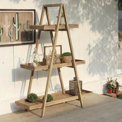 

Solid wood display rack flower rack bookshelf baffle shelf Bogu rack ladder display rack, American rural retro nostalgia