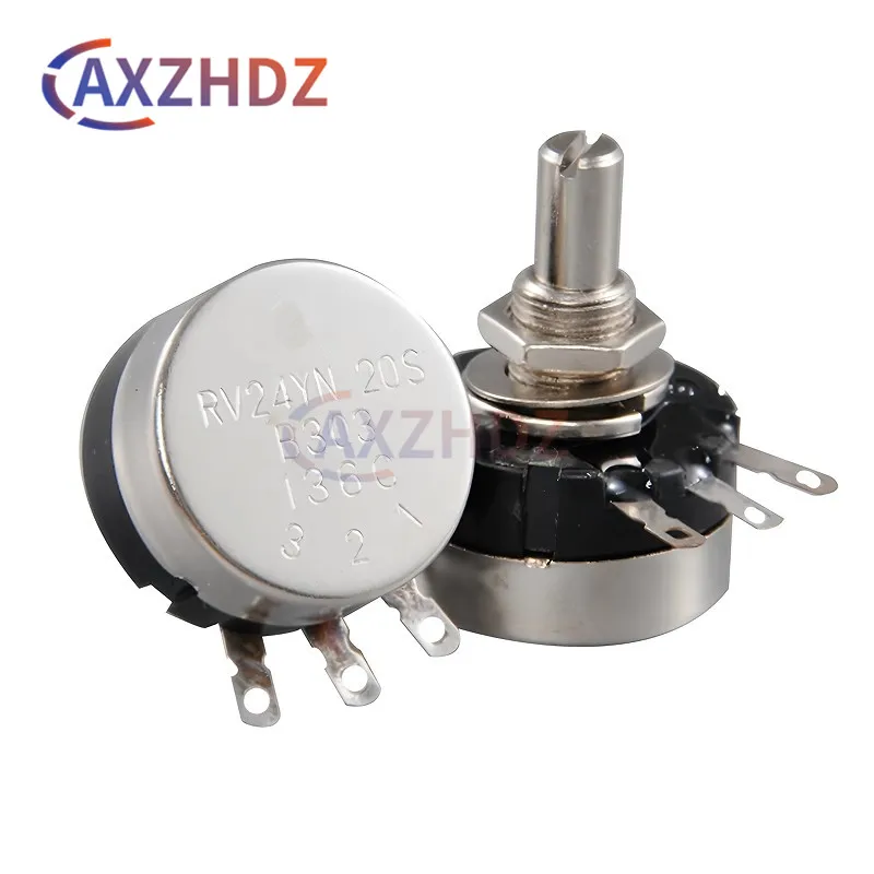 2W RV24YN20S 100 Ohm - 1M RV24YN Single Turn Rotary Carbon Potentiometer B102 B202 B502 B103 B204 B503 B104 B105 1K 5K 20K 10K
