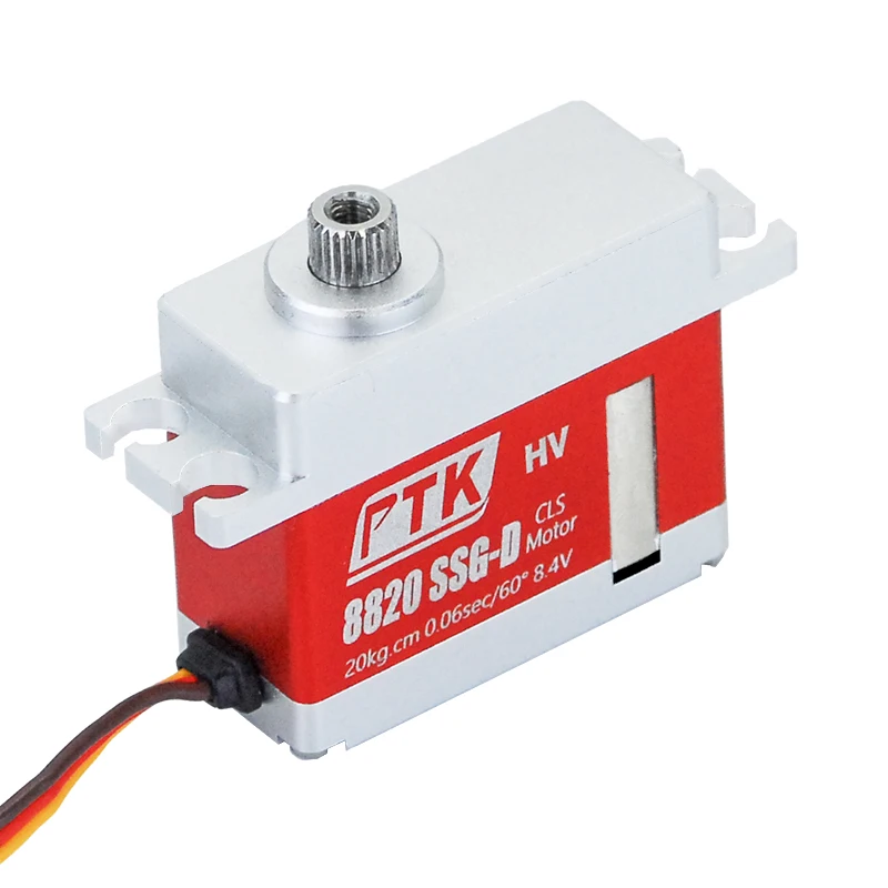 

PTK 8820 SSG-D 20kg 8.4v Metal Tooth Digital Medium-Size Servo Shift Differential Fixed-Wing RC Helicopter Vehicle 1/5 1/10 180°