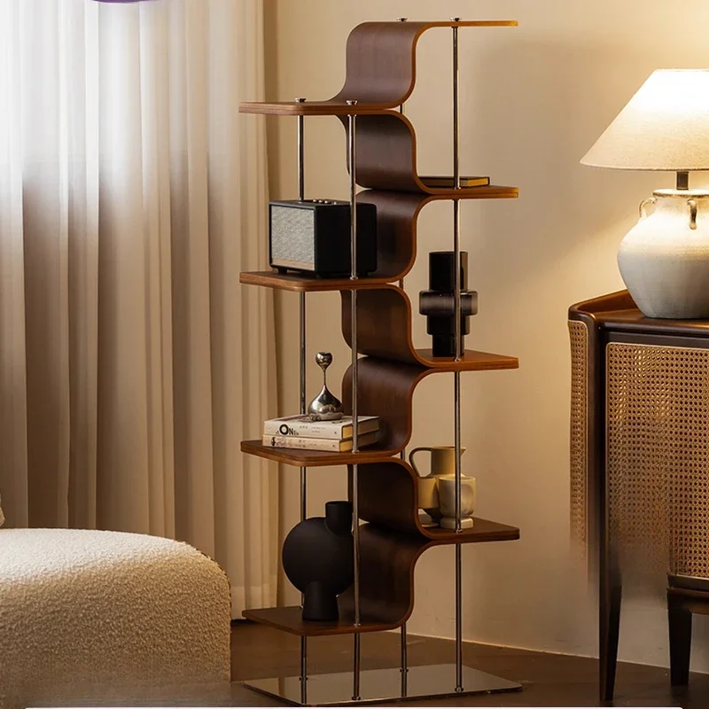 

Solid simple floor shelf living room corner book bookshelf