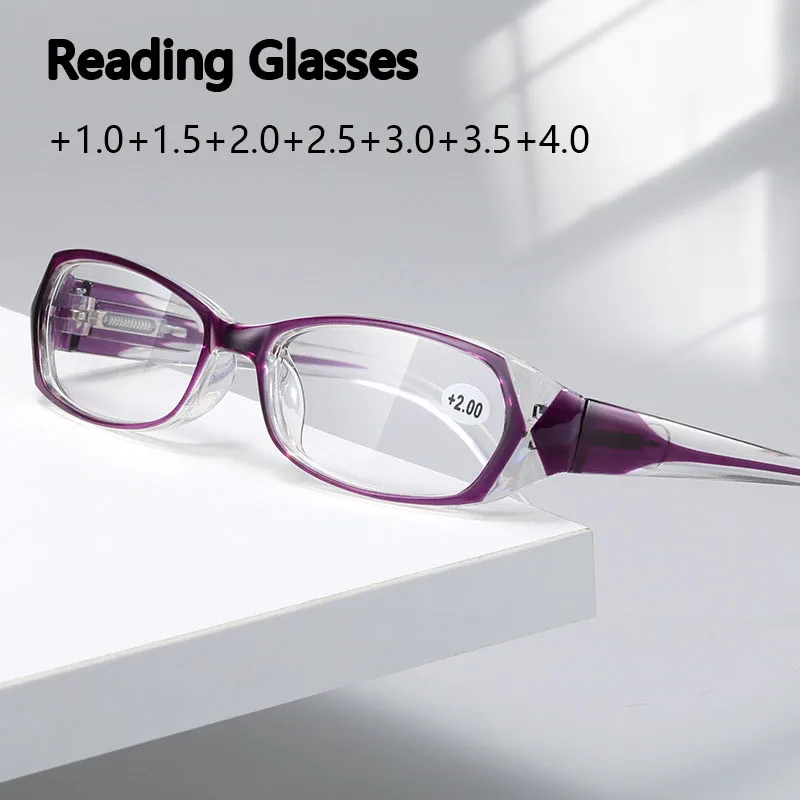 2024 Fashion Retro Anti-blue Reading Reading Glasses Ladies Reading Glasses Computer Prescription Glasses +100+400