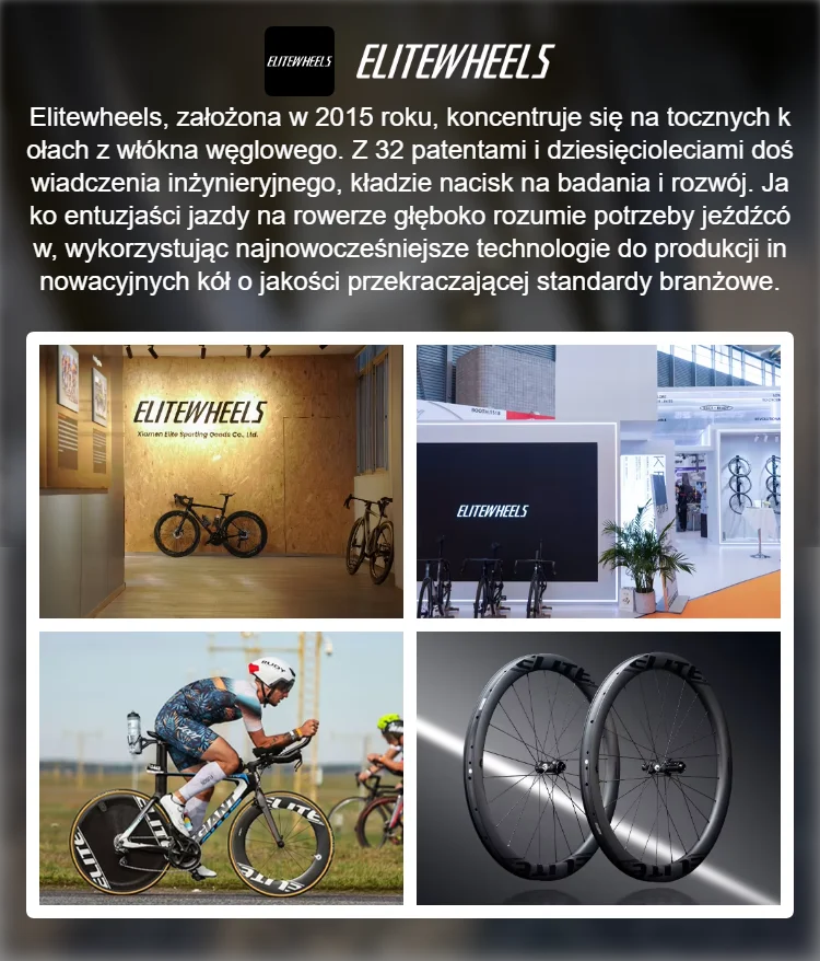 ELITEWHEELS EDGE Ultralekki zestaw kół szosowych z tarczą węglową
