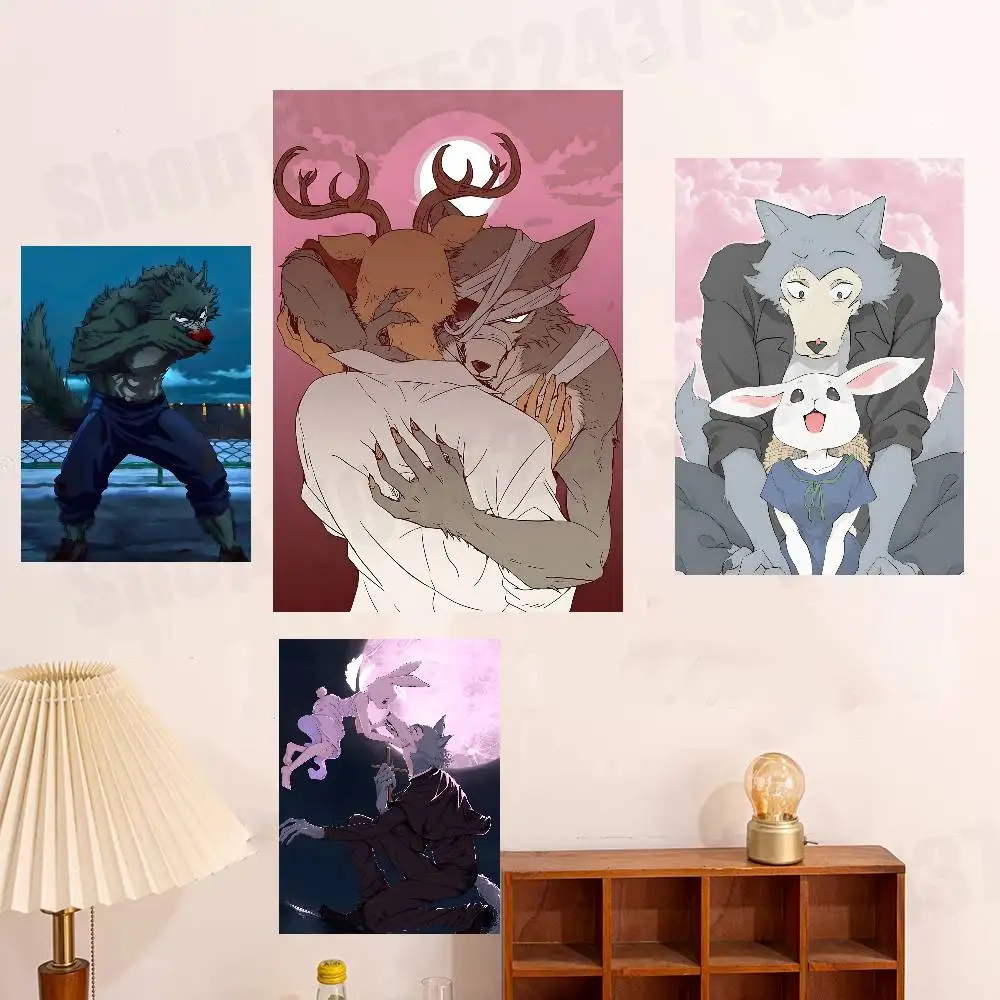 

Cartoon B-Beastars Aesthetic Poster For Wall Prints for Living Room Bedroom Office Home Decoration Gift