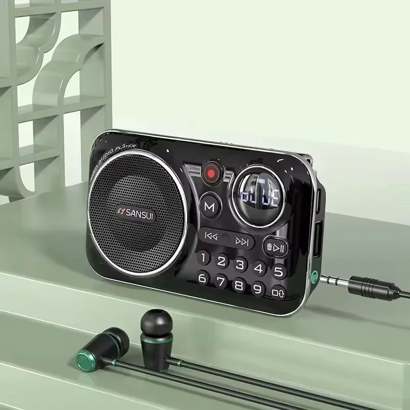 SANSUI F21 Mini Bluetooth Speaker FM Radio 70MHz-108MHz Supports FLAC APE TF Card Outdoor USB Music Box Player Recording Device