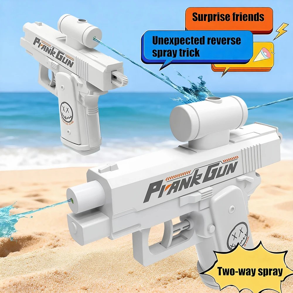 2-Wege-Wasserpistole, Scherzartikel, Wasserblaster, Stressabbau-Spielzeug, kleine Pistole, Sommer-Outdoor-Strand-Pool-Wasserspielzeug für Kinder und Erwachsene