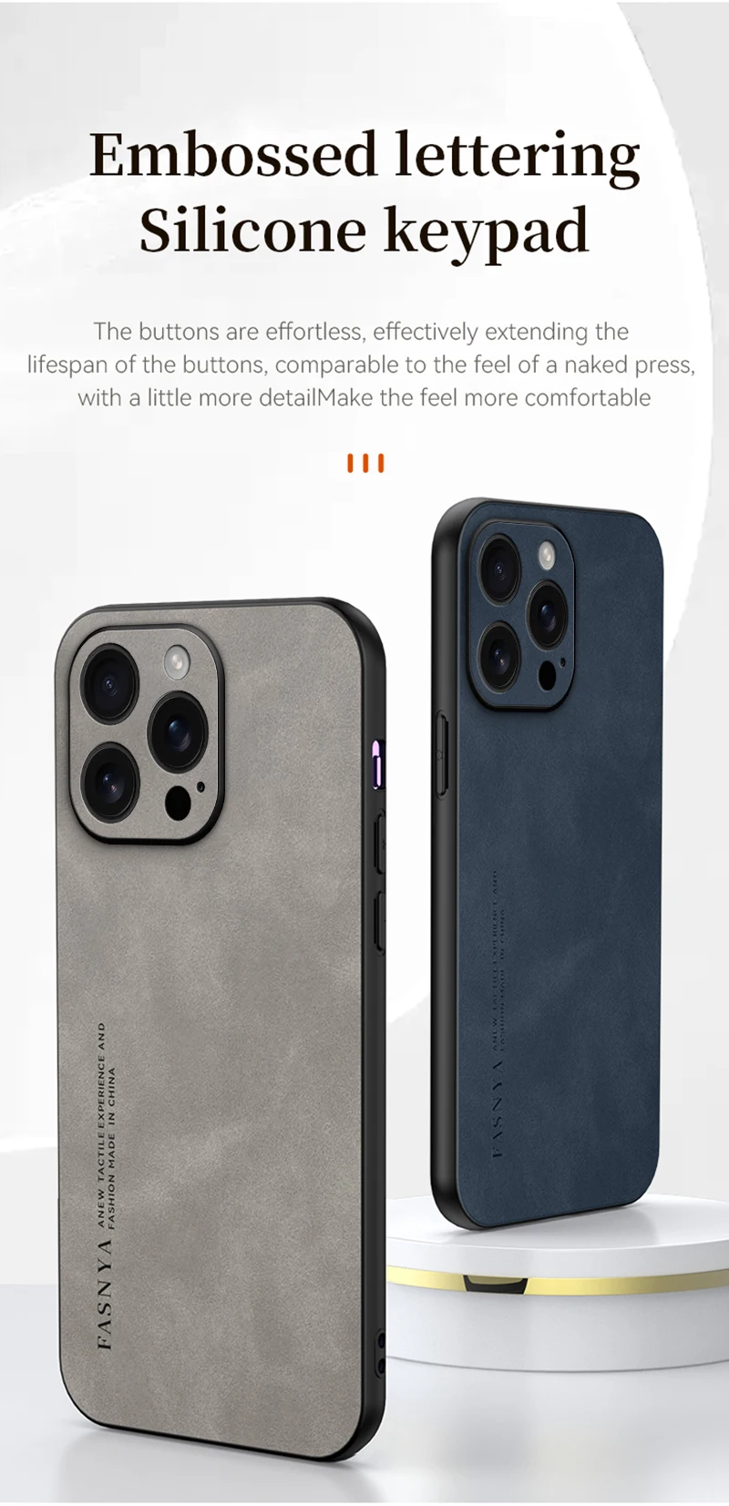 Luxuriöse Schaffell-Leder-Handyhülle für iPhone 17, 16, 15, 14, 13, 12, 11, Pro Max Plus XS mit Kameraobjektivschutz, matte Rückseite – Detail 7
