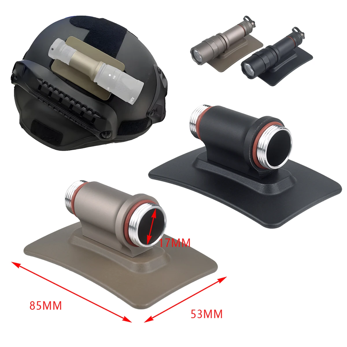 

M300 Helmet Lamp Velcro Base SS MAX Aluminum SF M600 Series Scout Light Mount Body for M300V M323V M600V M622V IR Flashlight