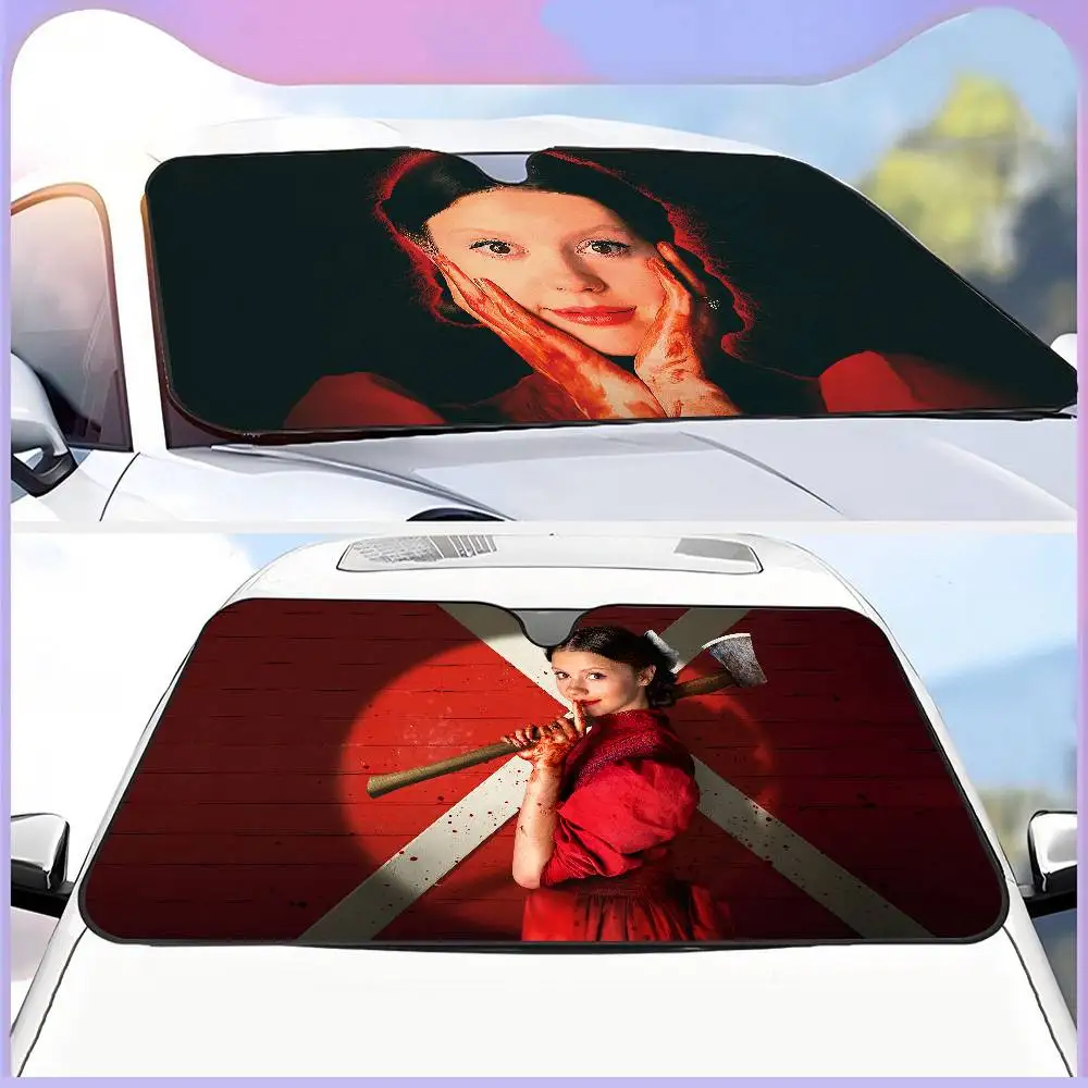 Horror Films P-Pearl Foldable Front Windshield Sunshade 70x130cm Anime Cartoon Foils Car Sun Visor Sun Shade Protect