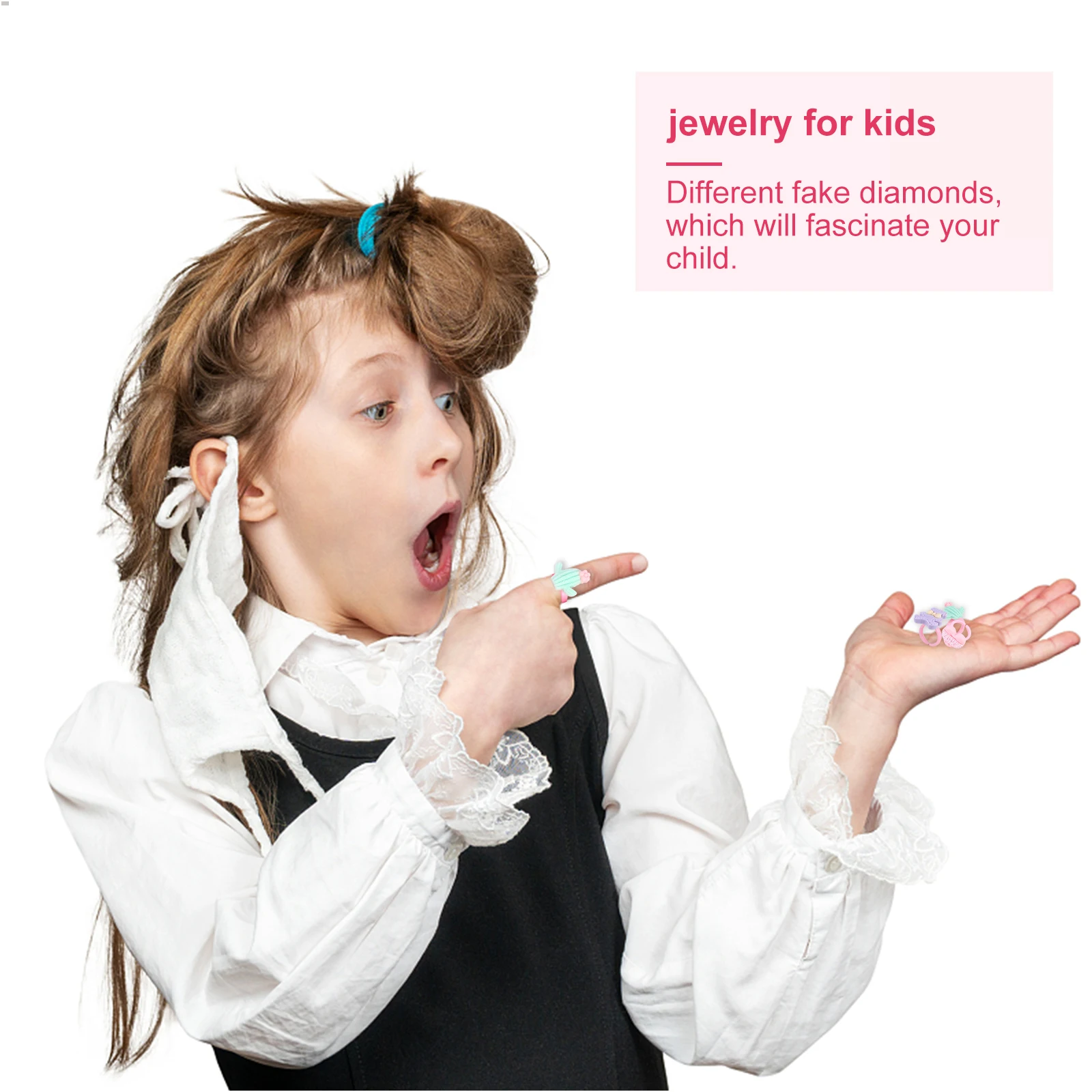 

Adorable 36Pcs Kids Set Jewelry For Girls Gift Box Party Accessories