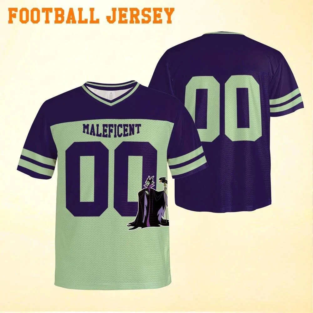 Retro Color Block V-Neck Football Jersey For Women 00 Number Character Print Short Sleeve Theme Park Vacation Outfit 2026