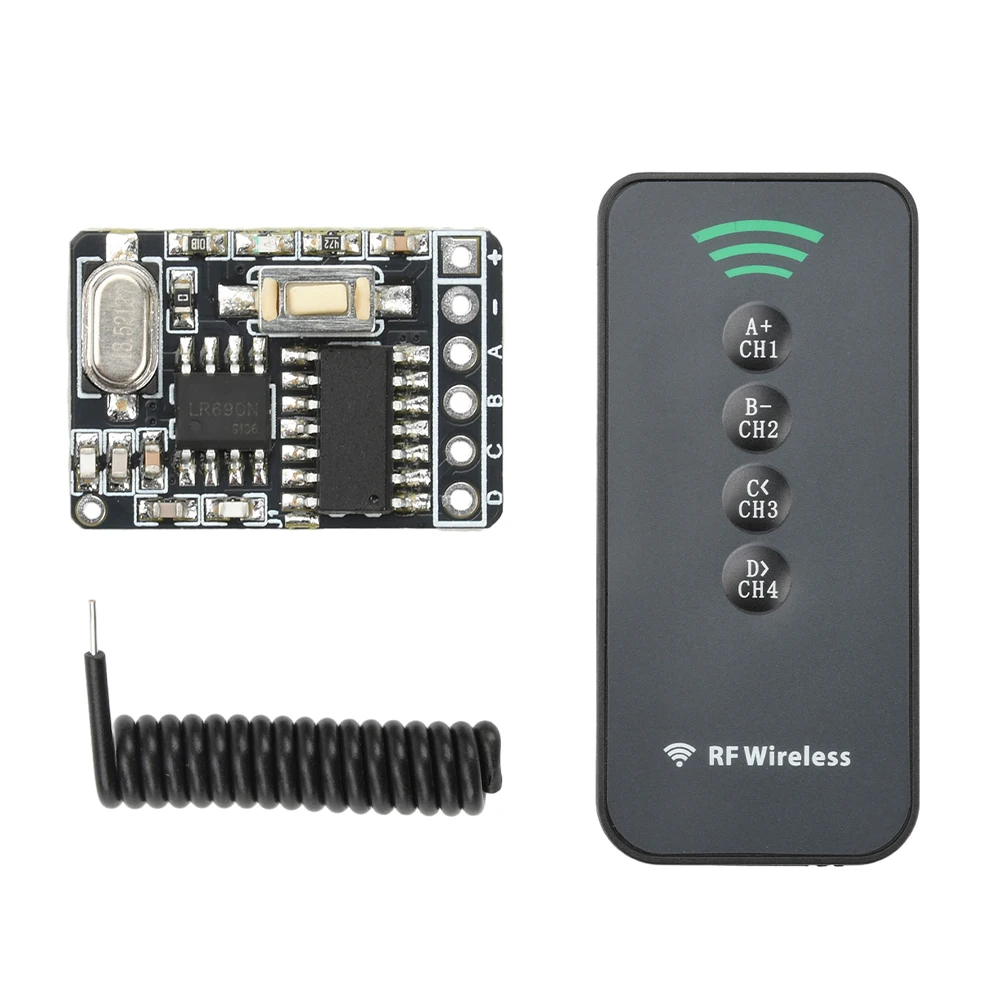 4 Way Wireless Learning Module Wireless Receiver Module 4 Keys 433MHz Remote Controller RF Receiver Multi-Function Controller
