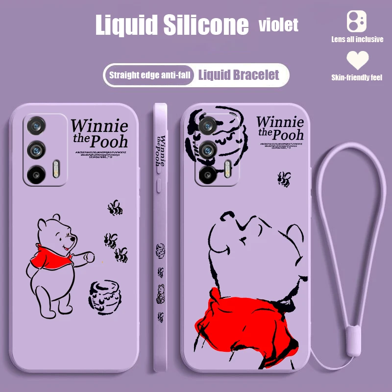 Winnie The Pooh Disney For OPPO Reno 10 9 8 7 6 5 4 Z SE Pro Plus Lite Lite Liquid Left Rope Silicone Soft Phone Case