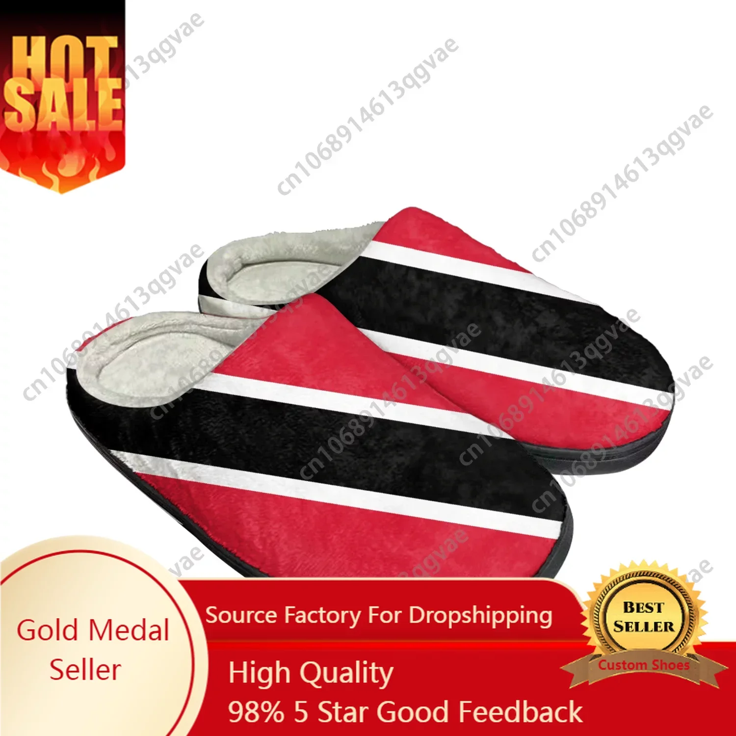 

Trinidad and Tobago Flag Home Cotton Custom Slippers Mens Womens Sandals Plush Bedroom Casual Keep Warm Shoes Thermal Slipper