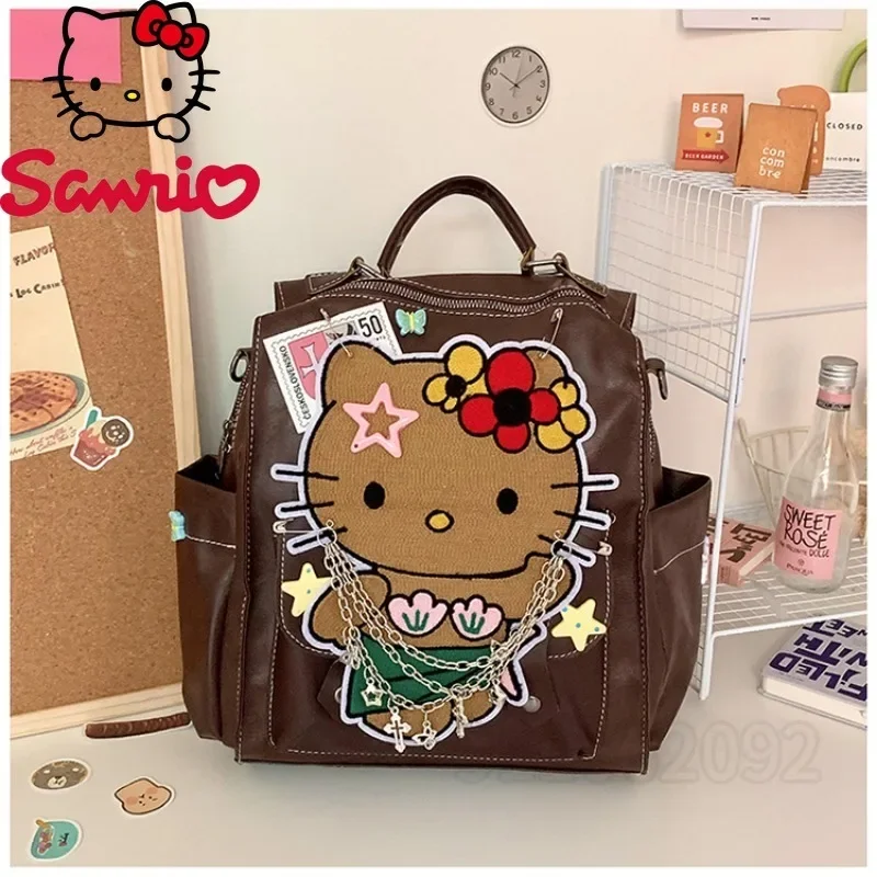 Sanrio Hello Kitty New Women's Backpack Cartoon Cute Casual Fashion Women's Backpack Cartoon Cute Backpack Large Capacity