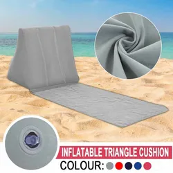 Tumbona inflable plegable para playa, esterilla suave para Festival, Camping, ocio, almohada trasera, cojín, asiento de aire