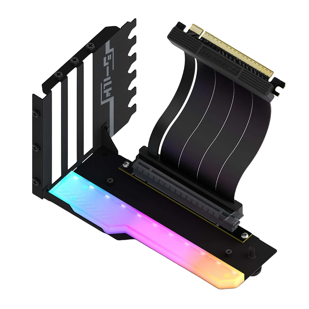 Vertical Video Card Holder Kit with 15cm PCI-E 4.0 X16 Riser Cable GPU Support Mount Graphics Card Bracket 90 Degree Right Angle