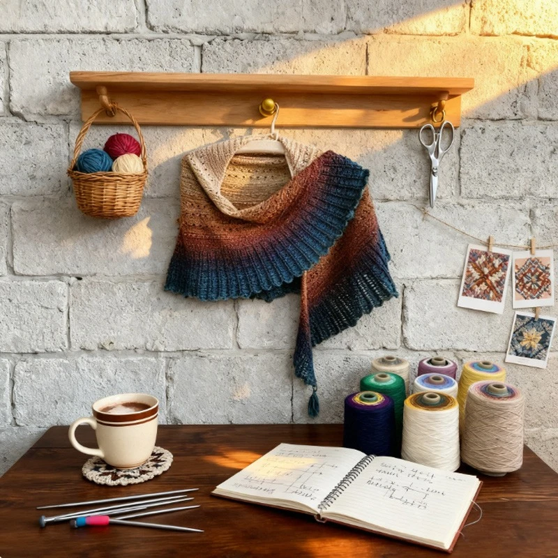 

6 Strands 500g Gradient Cake Thread Organic Cotton for DIY Hand Knitted Blanket Shawl Skirt Blouse Doll