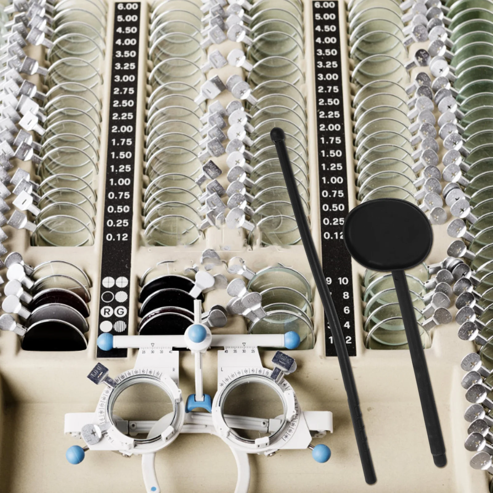 

Handheld Eyeblocking Stick Black Plastic Detection Equipment Vision Test Pointer Eye Chart Testing Optometry Sticks Occluder