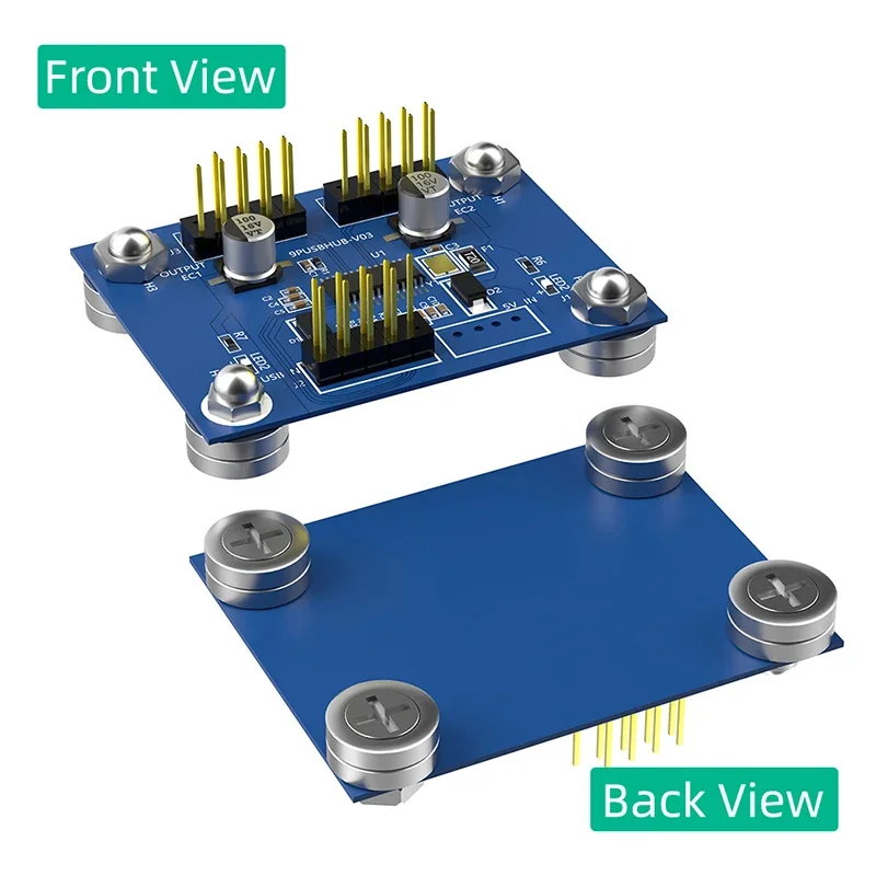 NEW USB2.0 9 Pin to Dual 9Pin Splitter Motherboard 9Pin 1 to 2 Header 4Port USB 2.0 Hub with Power LED Magnetic Base For Desktop