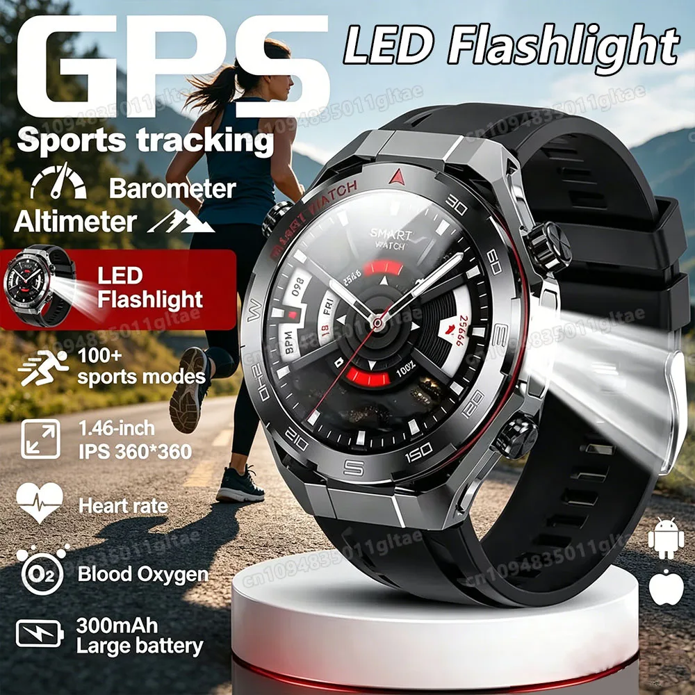

Outdoor Smartwatch Men's GPS Track Heart Rate Monitor Sport Mode 5ATM Waterproof Military Smart Watches Heart Rate Monitor Watch
