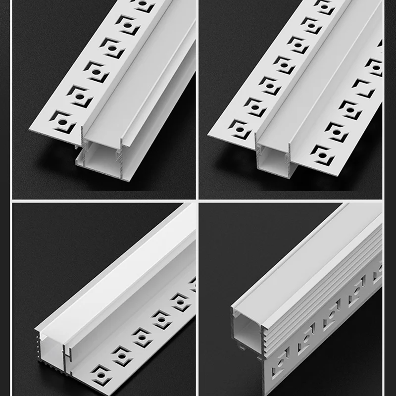 Frameless LED Top Corner Ceiling Aluminum Profile Backlight Channel Embedded Narrow Gypsum Wall-Washing Ambient Bar Strip Light