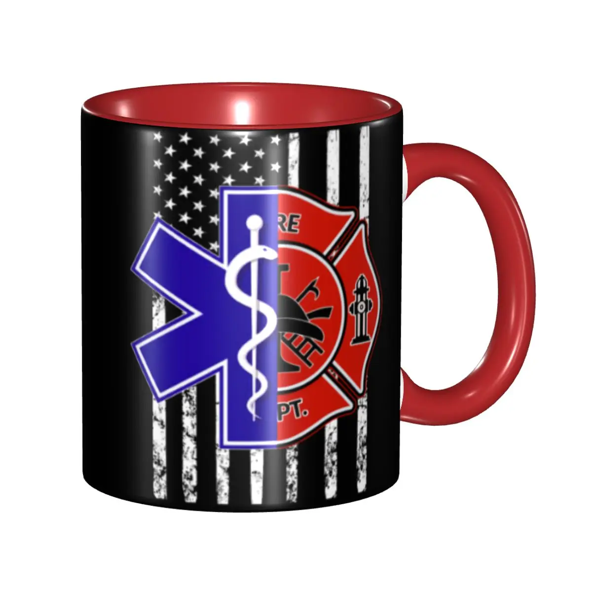 

Custom Emt Star Of Life Paramedic Doctor Ambulance Mugs DIY Ceramic Milk Tea Coffee Cup