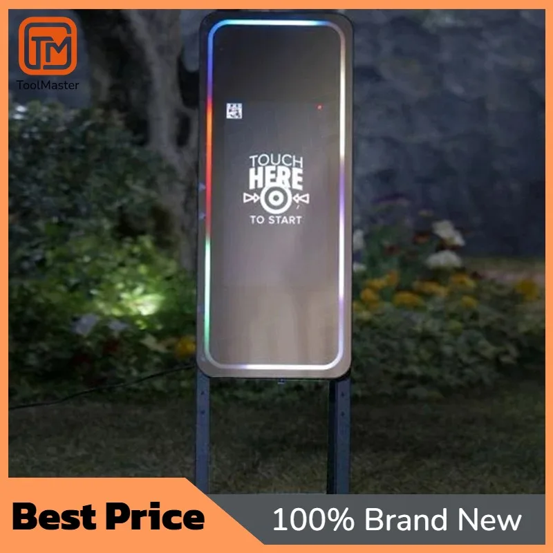 

【Hot Sale】【Hot Sale】Magic Mirror Photo Booth 32 43 Inch Touch Screen Selfie Booth With Ring Light LED Frame Flight Case For Wedd