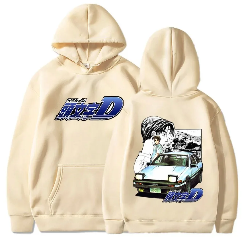 Takumi Fujiwara R34 Skyline GTR JDM Hoodies Vintage Long Sleeve Sweatshirt Japanese Anime Initial D Drift AE86 Racing Car Hoodie