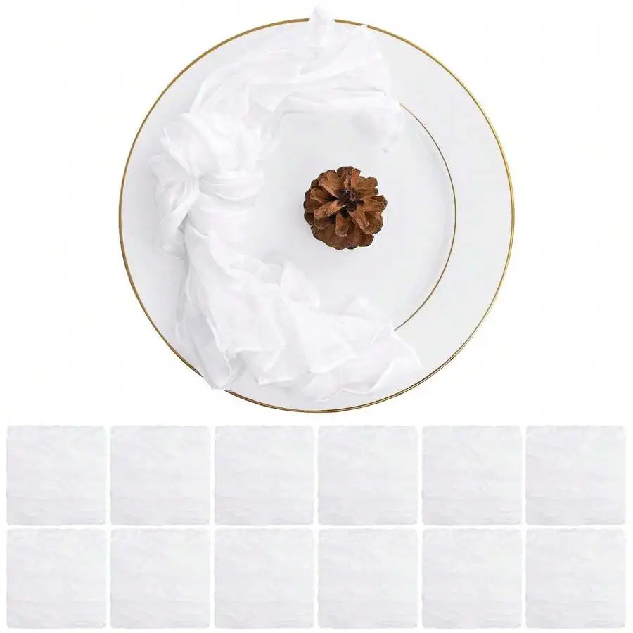 

60 Pack Gauze Cheesecloth Napkins 20 X 20 Inch Wrinkled Dinner Napkins Rustic Boho Table Napkins Soft Smooth Fabric Decorative C
