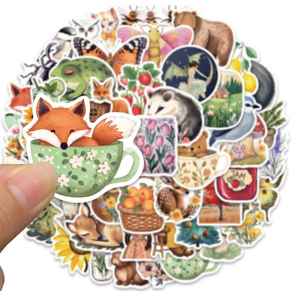 10/30/50 Stuks Leuke Magische Bos Dier Plant Graffiti Stickers Cartoon Decals Voor Scrapbook Laptop Gitaar vintage Sticker Voor Gift