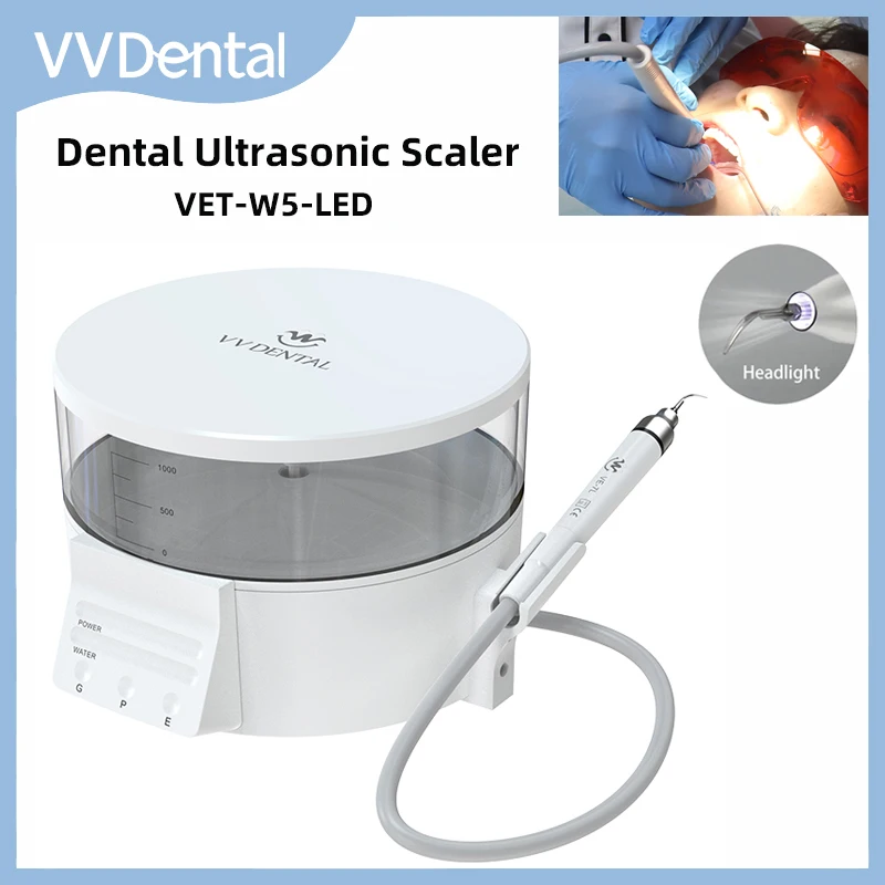 VVDental Ultrasonic Scaler With Led Light Automatic Water Supply System 1100ml To Remove Tooth Calculus Smoke Stains Dental Tool