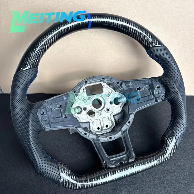 Suitable for Volkswagen Golf 7 7.5 GTI GTD GTE R carbon fiber leather steering wheel 2013-2020 Polo GTI Passat DSG
