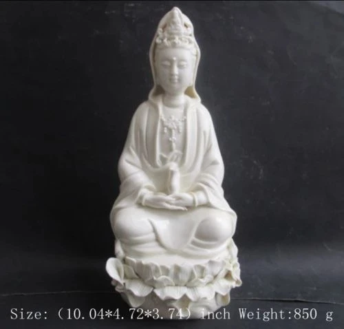 

25.5 cm */ China dehua white porcelain goddess guanyin bodhisattva buddha statue