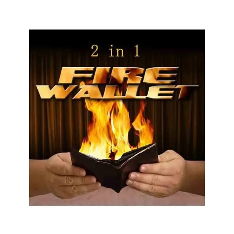 America 2 In 1 Fire Wallet Magic Tricks Big Flame Magician Trick Wallet Stage Street Show Raging Purse Fire Magia Props Magician