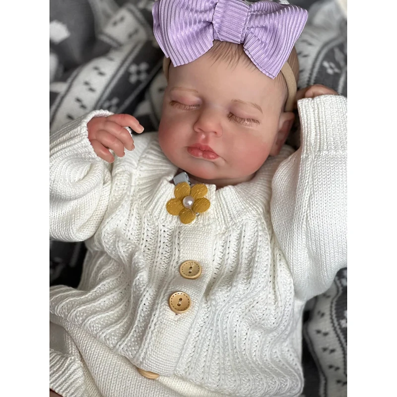 

Кукла новорожденная ручной работы, 19 дюймов, 3D окрашенные волосы, видимые вены, рождественский подарок, Прямая поставка