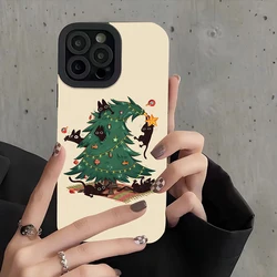 Luxury Christmas Cat Tree Phone Case For Samsung Galaxy S25 S24 S23 S22 S21 S20 Note20 Plus Ultra 4G 5G Soft Silicone Back Cover