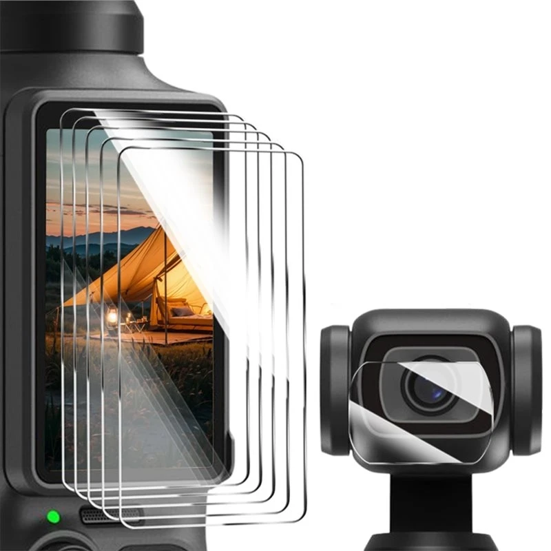 A53M-For DJI Osmo Pocket 4 Anti-Scratch Tempered Glass Screen Protector- Protective Lens Film 5Pcs Cover Accessories