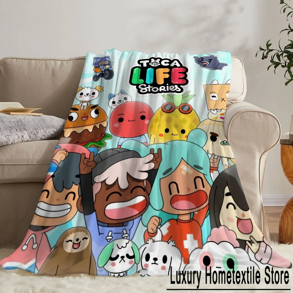 Toca Box Life World Cartoon blankets picnic blanket Warm Flannel blankets Soft and comfortable blanket bed linings Birthday Gift