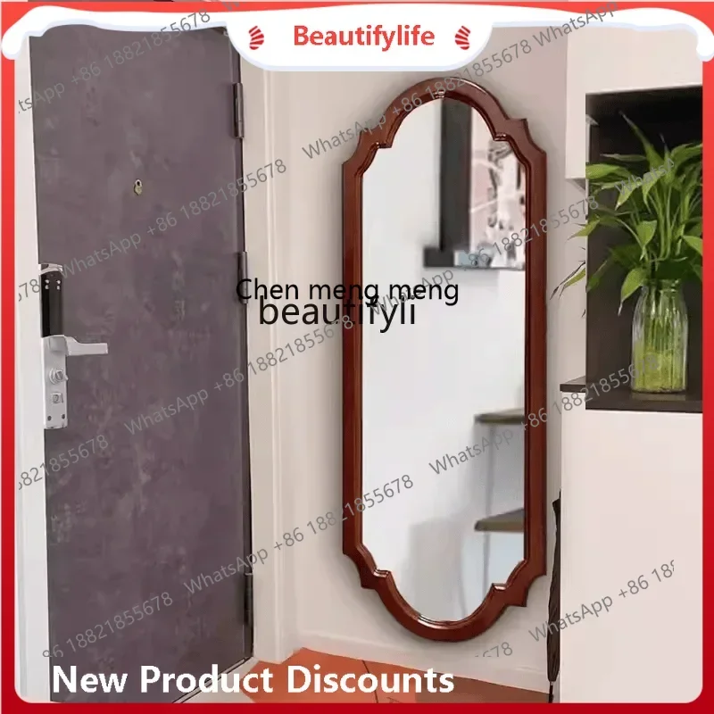 ss8350 American retro wall-mounted full-body mirror, medieval floor-to-ceiling clothing wall-mounted decorative mirror in the en