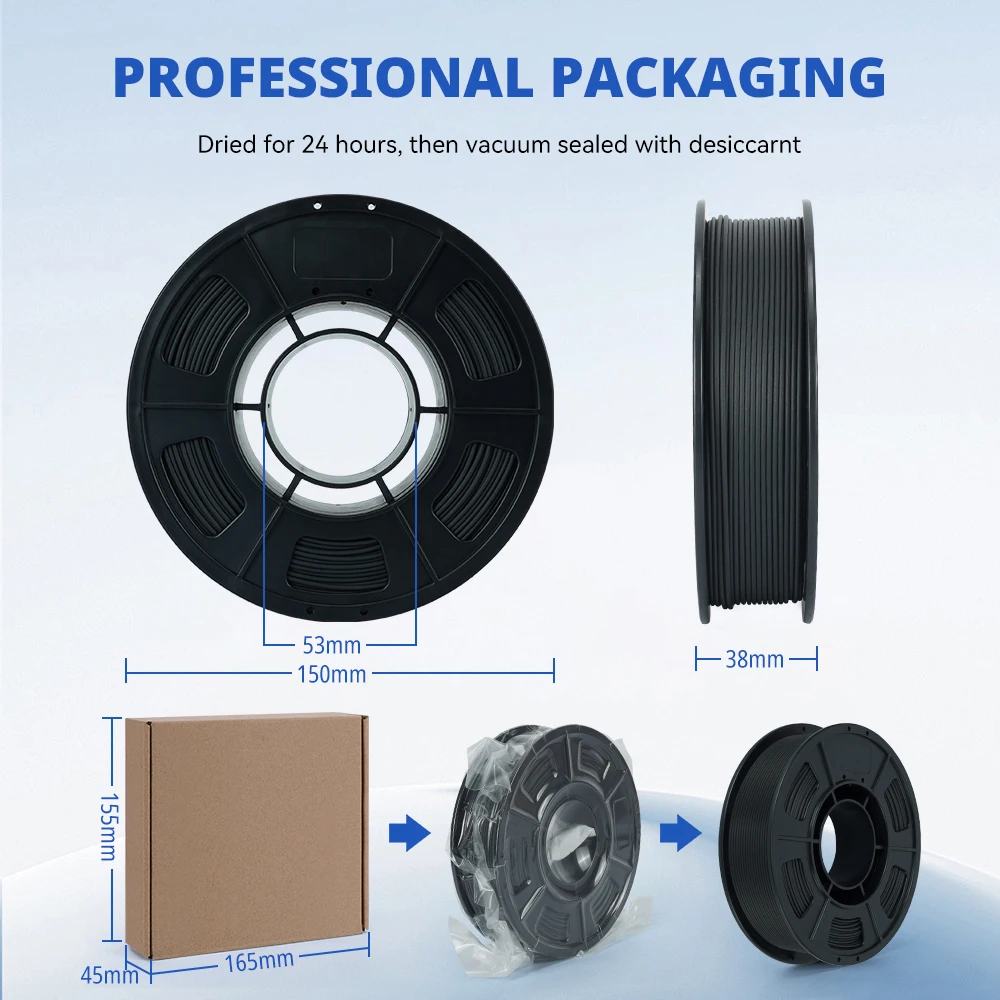 KINGROON خيوط نايلون من ألياف الكربون 1.75 مم 0.3 كجم (ليست 1 كجم) PA-CF مقاومة للحرارة ومواد طابعة ثلاثية الأبعاد انكماش أقل، 300 جرام #6