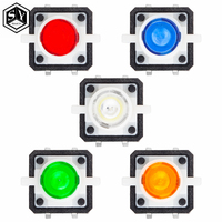 5PCS 12X12 Tactile Push Button Switch Momentary Tact LED Red Green Blue Yellow White 12*12*7.3mm