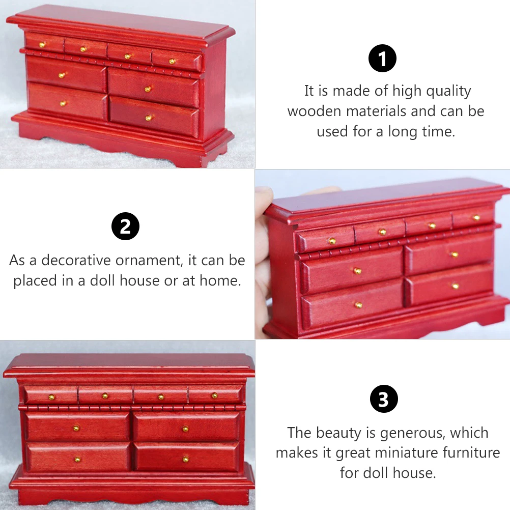 

House Furniture Mini Chest of Drawers Dressing Table Decorate Small Wooden Bedside